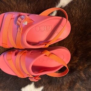 Chaco Coral and Tangerine Sandals